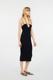 JC Rib-Knit Midi Dress Black UFT165-UF231
