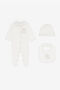 JU RC Monogram-Embroidered Cotton Babygrow Set JU RC Monogram-Embroidered Cotton Babygrow Set White RJT848-JD001