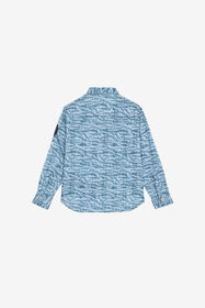 JU Shirt With Tiger Skin Print And Patch Light blue UJT70E-6SO44