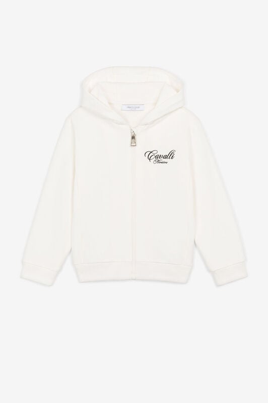 JU Logo-embroidered zipped hoodie JU Logo-embroidered zipped hoodie White OJT975-ISA2J
