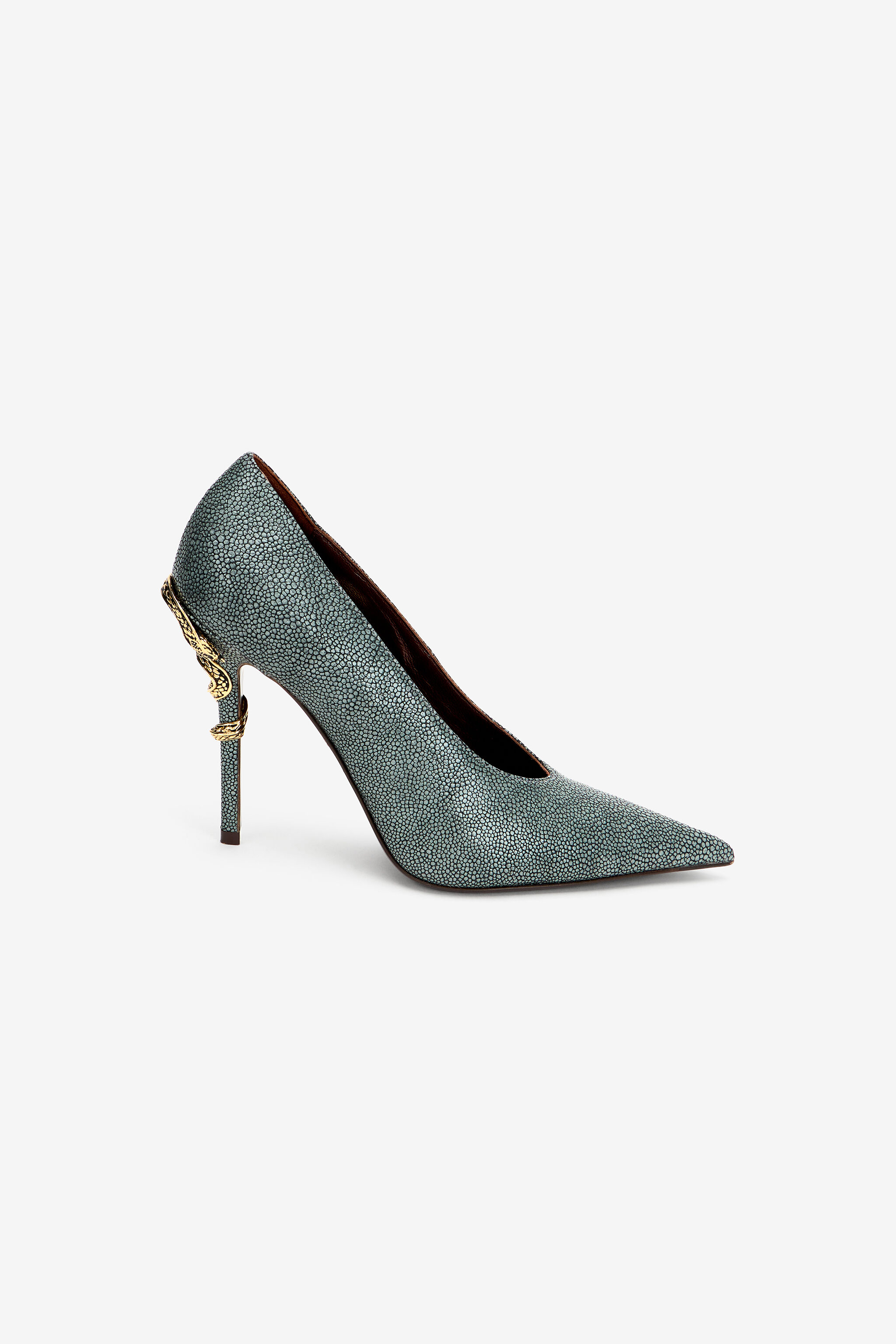 RC Pumps Serpentine in Leather OCEAN BLUE WKS009-PZI07