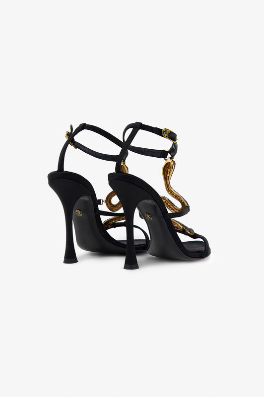 RC Snake-Embellished Sandals Black TKS110-FL113