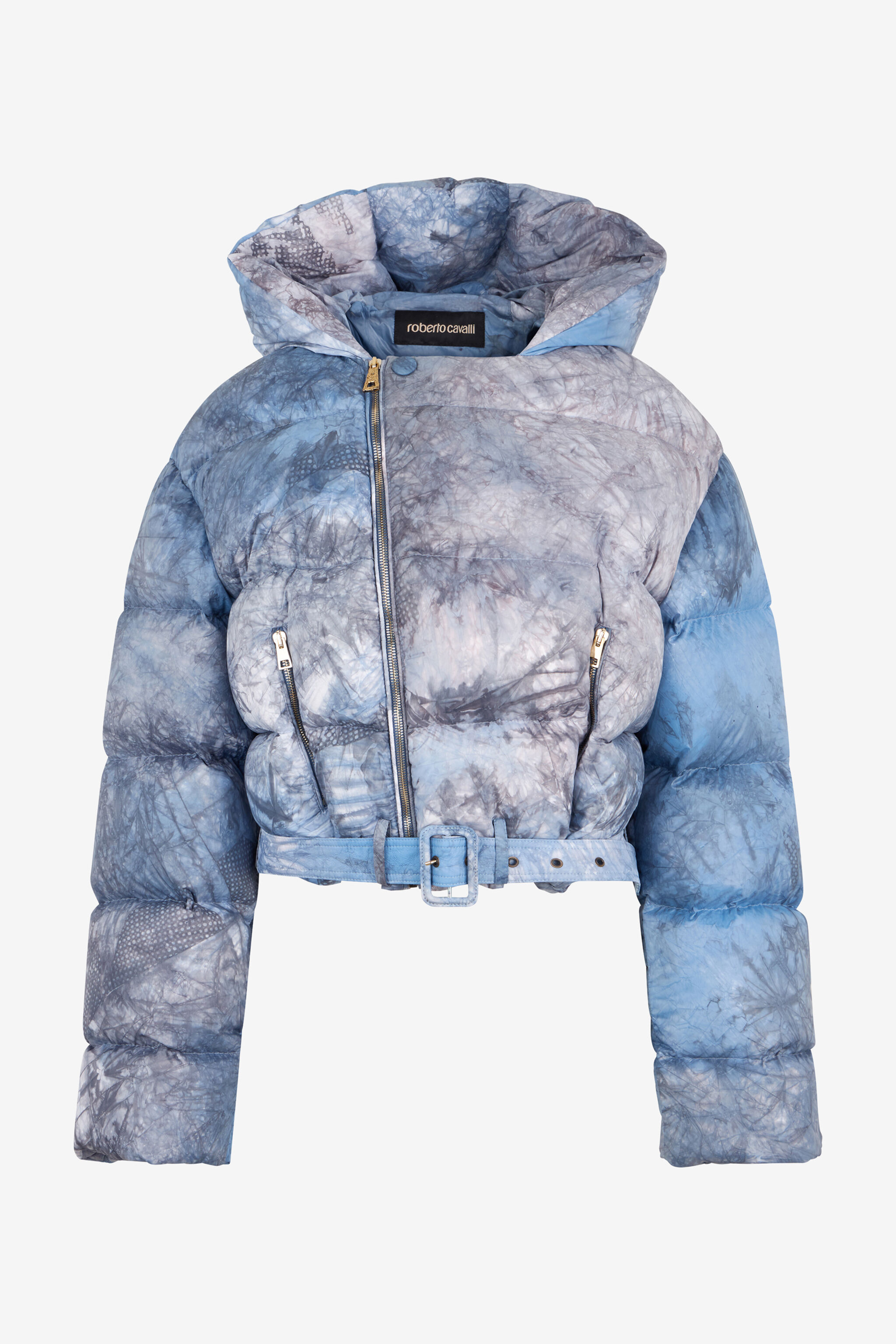 RC Down Jacket With Tie-Dye Effect MID-BLUE XQT801-SB026