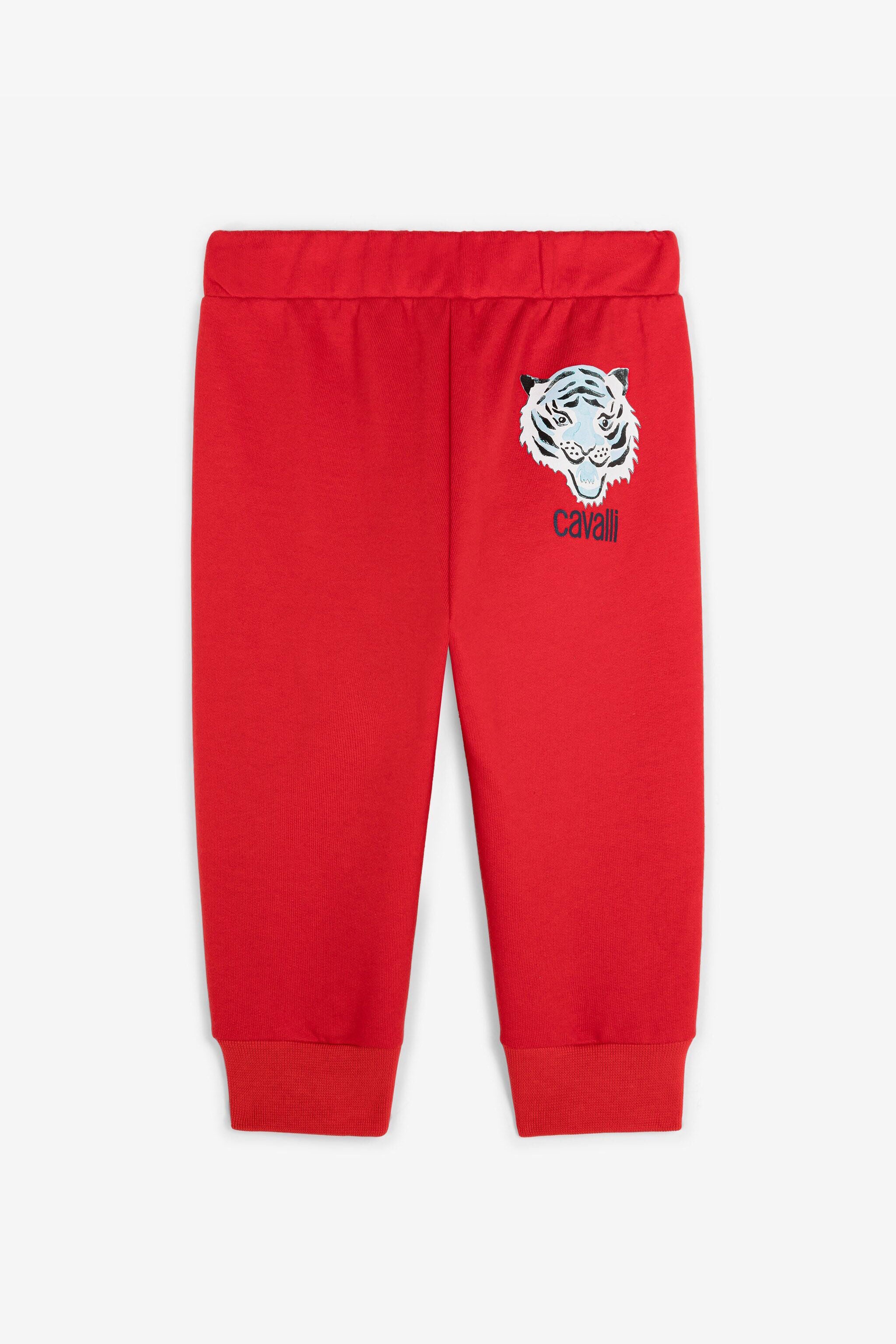 JU Tiger-Print Cotton Sweatpants JU Tiger-Print Cotton Sweatpants Red/Blue RJT217-CF050