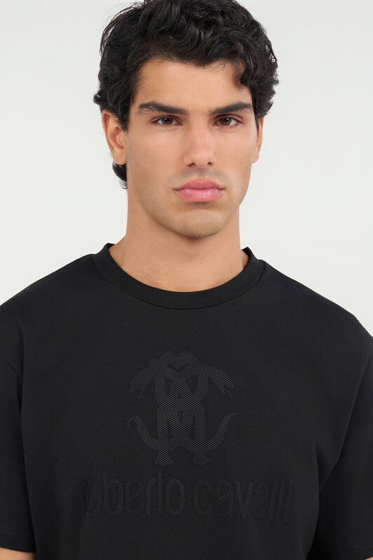 RC Schwarzes T-Shirt mit Monogram RC RC Schwarzes T-Shirt mit Monogram RC BLACK QOT60D-JD060