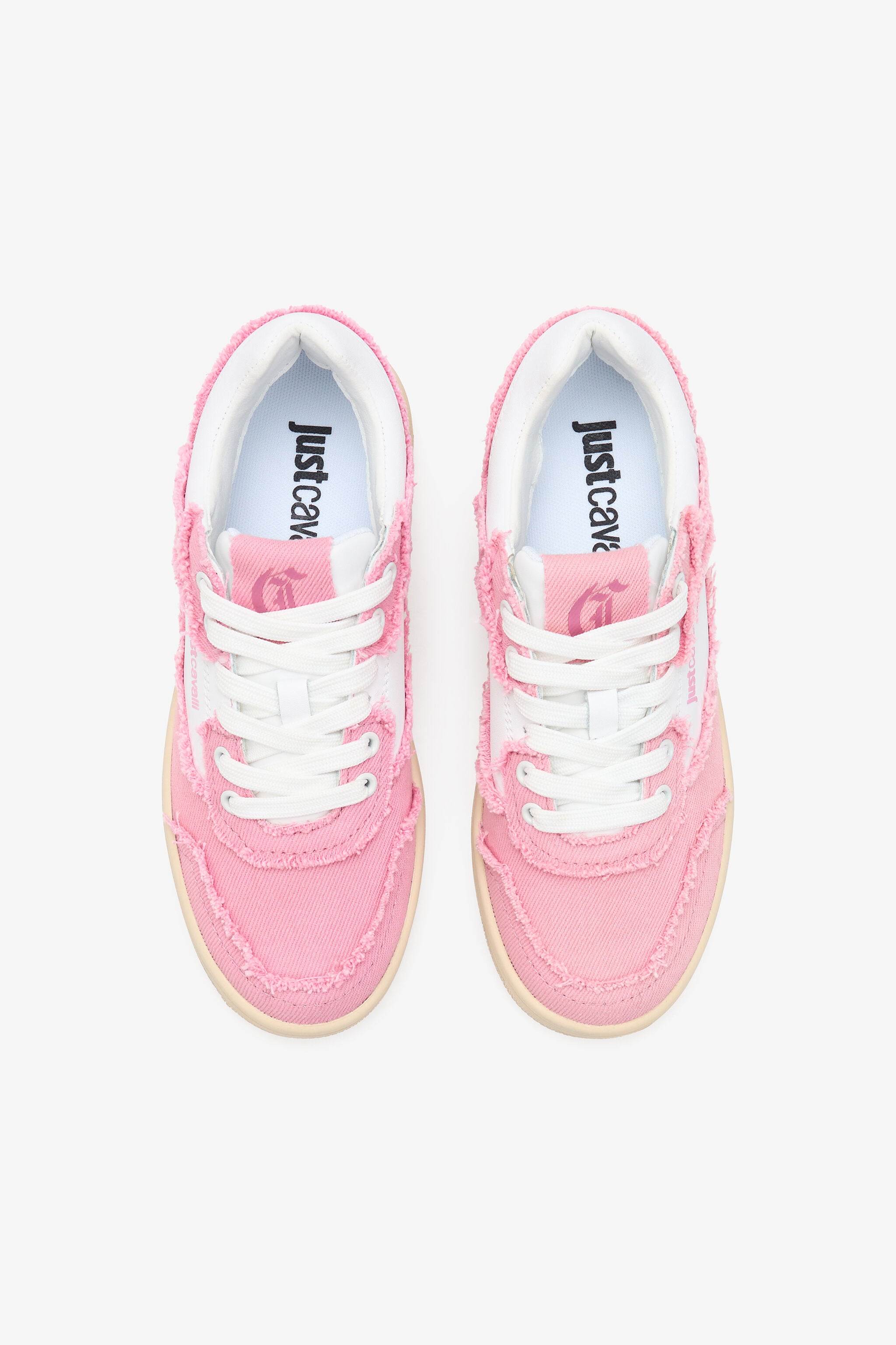 JC Sneakers in Cotton Denim and Leather JC Sneakers in Cotton Denim and Leather 003 WHITE + 433 CARN WFS057-WF295