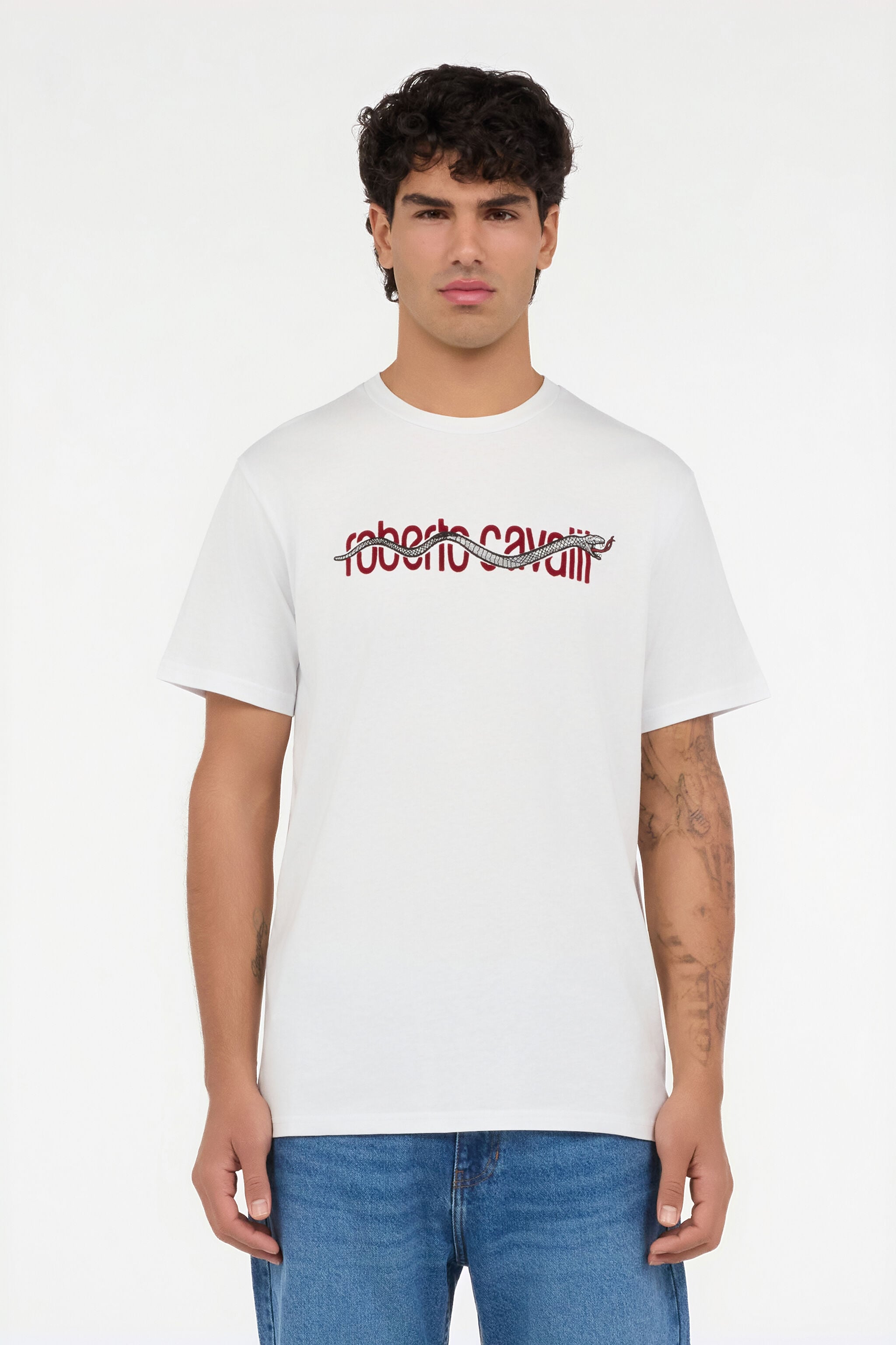 RC Camiseta Blanca Con Logo De Serpiente Bordado RC Camiseta Blanca Con Logo De Serpiente Bordado WHITE ROT60C-JD065