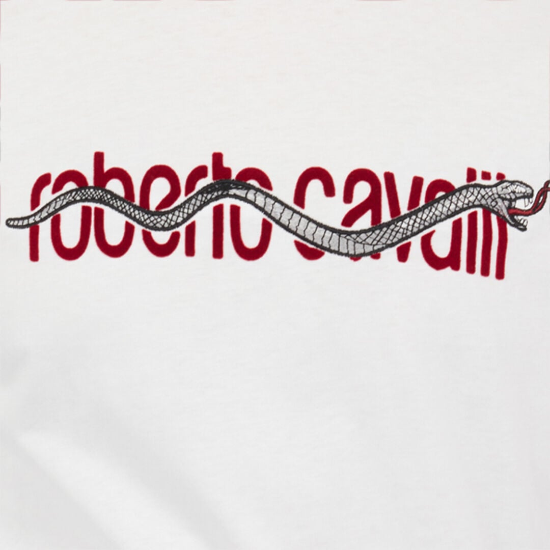 RC Camiseta Blanca Con Logo De Serpiente Bordado RC Camiseta Blanca Con Logo De Serpiente Bordado WHITE ROT60C-JD065