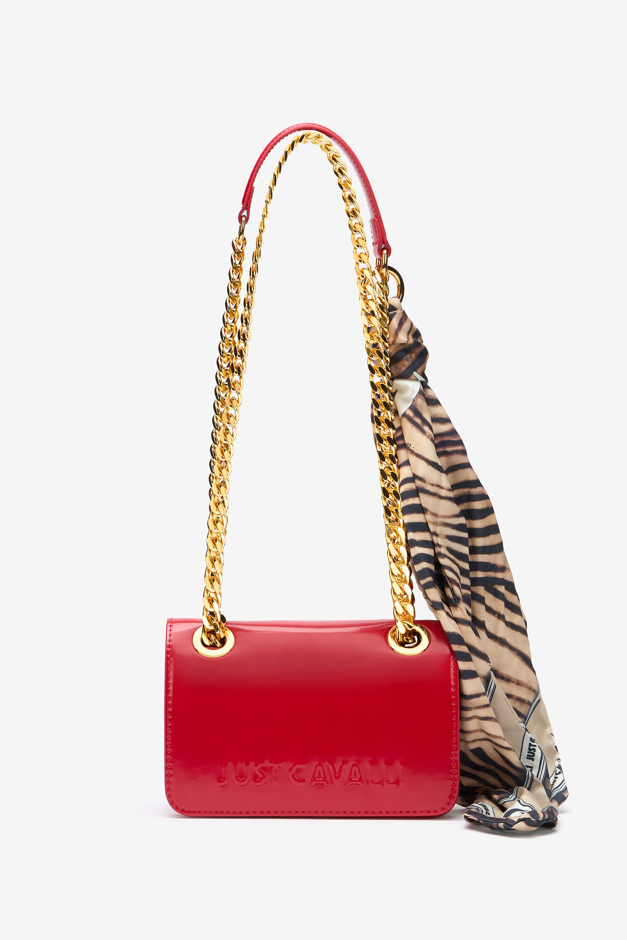 JC Bag With Chain Handles And Scarf JC Bag With Chain Handles And Scarf UFB092-UF461