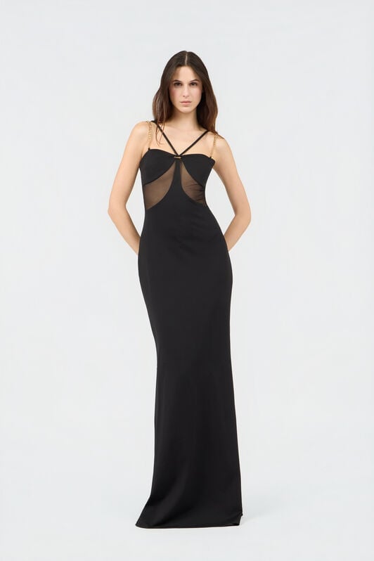 RC Robe Maxi Noire à Bretelles Chaîne RC Robe Maxi Noire à Bretelles Chaîne BLACK SOT10A-AI001