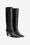 RC Leather Boots With Mirror Snake Monogram RC Leather Boots With Mirror Snake Monogram Black TKS011-PZ590
