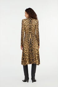 RC Jaguar Skin Print Wrap Midi Dress NATURALE VWT195-JRQ71