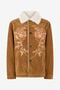 RC Suede Leather Jacket With Flowers And Tigers RC Suede Leather Jacket With Flowers And Tigers Brown VRP461-PJ007
