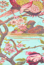 RC Mini Dress With Oriental Bird Print RC Mini Dress With Oriental Bird Print Blue/Pink VKT143-LNP76