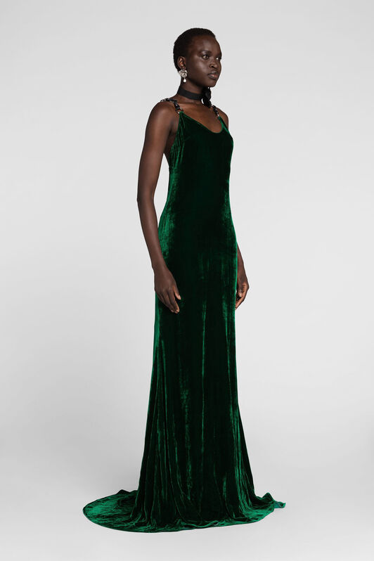 RC Velvet Maxi Dress RC Velvet Maxi Dress Dark green PWT111-VL067