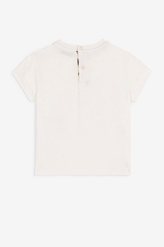JU T-shirt con logo e stampa con fragole e farfalle JU T-shirt con logo e stampa con fragole e farfalle Bianco QJT620-JV025