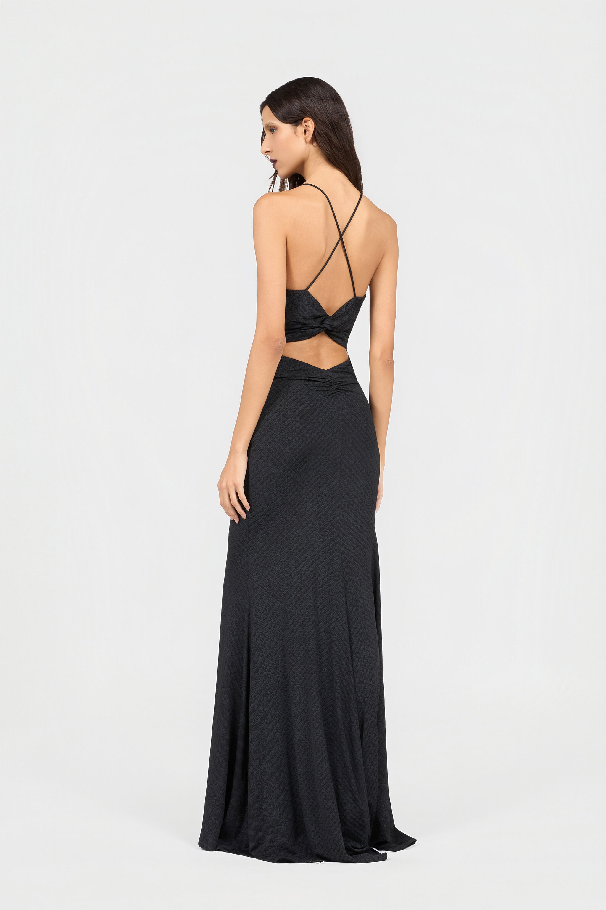 RC Serpentine Print Maxi Dress RC Serpentine Print Maxi Dress BLACK XQT121-NLS36