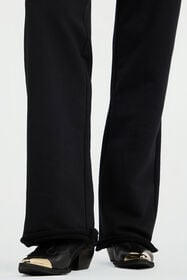 JC Black Flared Trousers With Leopard Print Waistband VERDE 185 VFT137-VF216