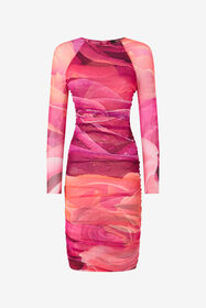 RC Vestido De Tubo Con Estampado De Rosas Fucsia UKT146-6HN48