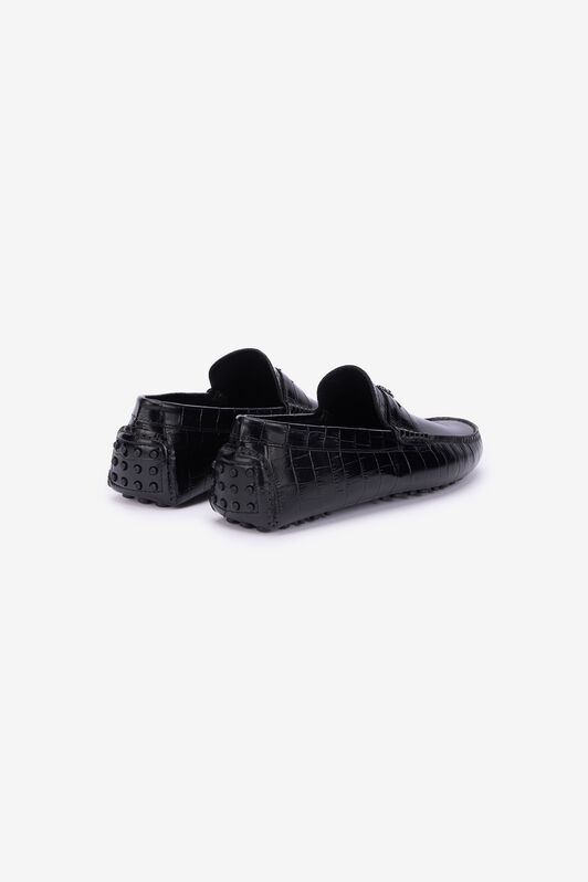 RC Black Croc-Effect Leather Loafer BLACK QOS00A-PZ577