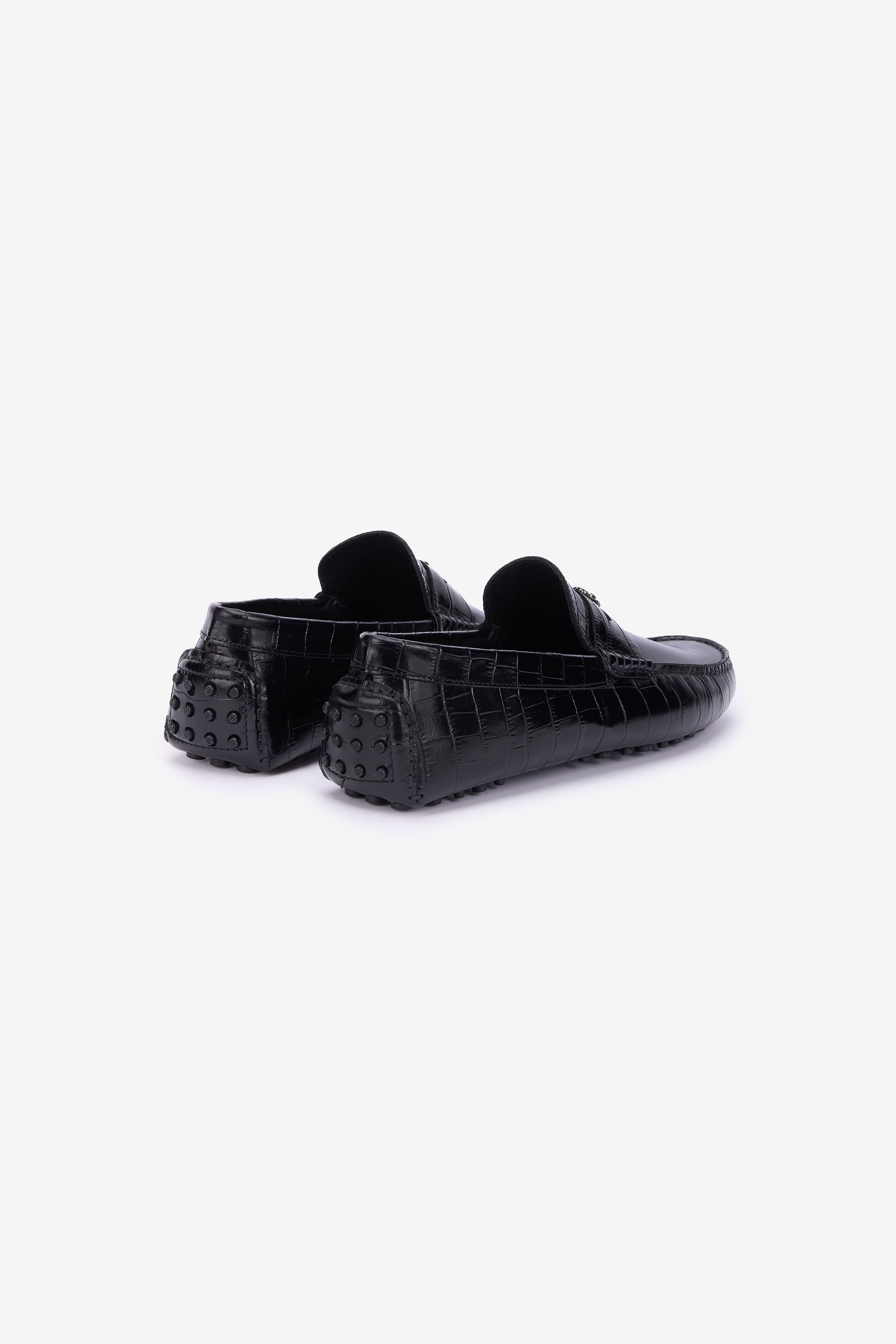 RC Black Croc-Effect Leather Loafer BLACK QOS00A-PZ577