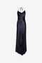 RC Robe Longue avec Encolure Drapée Bleu foncé UWT125-TO009