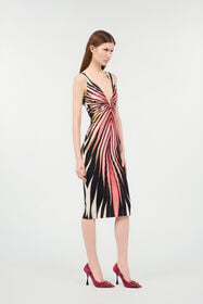 RC Sheath Dress With Ray Of Pink Print Pink VKT100-LNM33