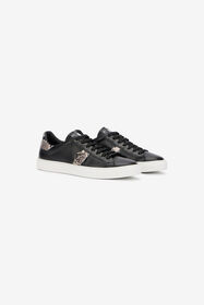 RC Sneakers in Leather with logo BLACK/BROWN QOS00E-PZ144