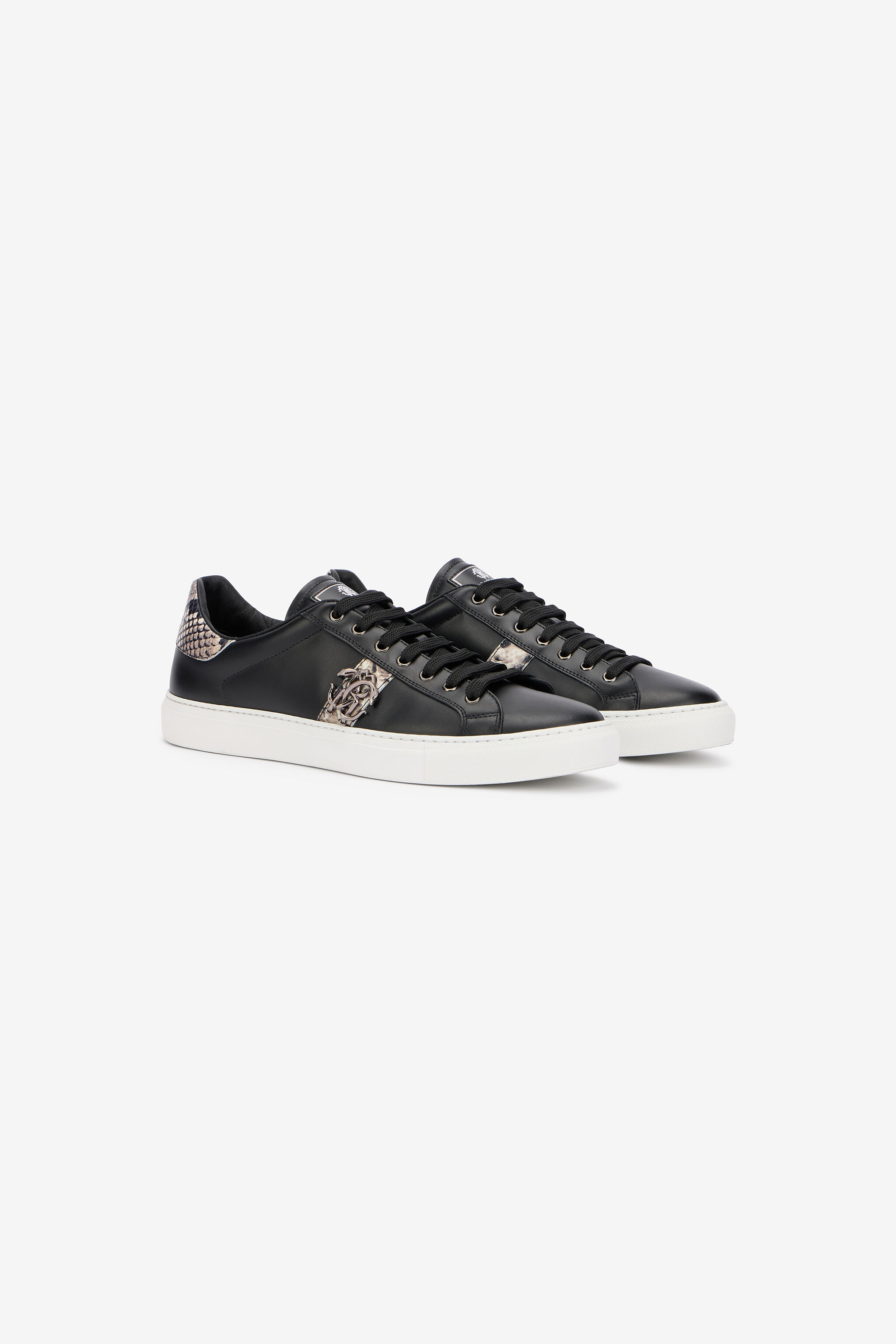 RC Sneakers in Leather with logo RC Sneakers in Leather with logo BLACK/BROWN QOS00E-PZ144