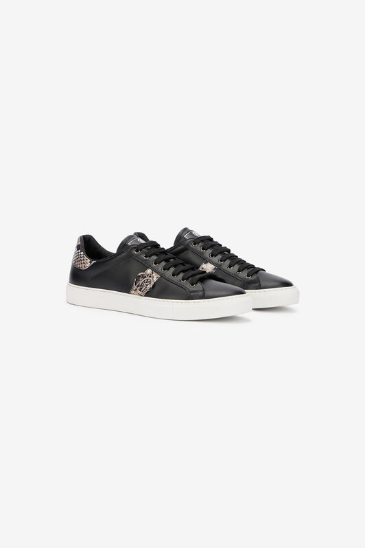 RC Sneakers in Leather with logo RC Sneakers in Leather with logo BLACK/BROWN QOS00E-PZ144