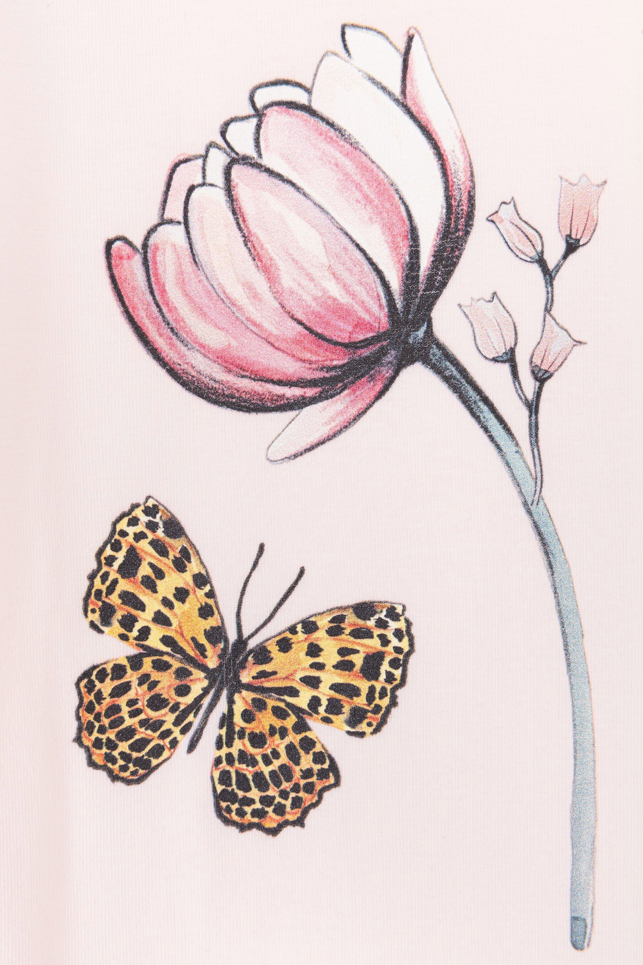 JU Butterfly And Flower-Print Leggings JU Butterfly And Flower-Print Leggings Pink QJT202-JV025
