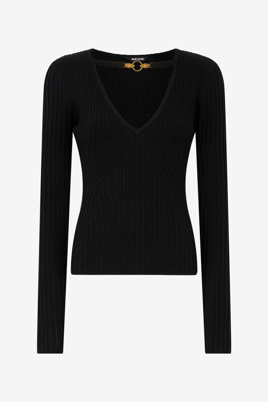 JC Sweater With Snake Head Charm JC Sweater With Snake Head Charm Black TFM024-TF149