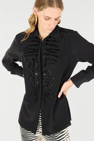 RC Camicia in seta ricamo zebrato Nero UKR709-SY001