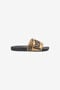 JC Slides With Lettering And Golden Band JC Slides With Lettering And Golden Band Black/Gold UFS043-UF365