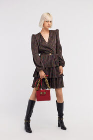 JC Midi Dress with Flounces BLACK RKT958-RK467