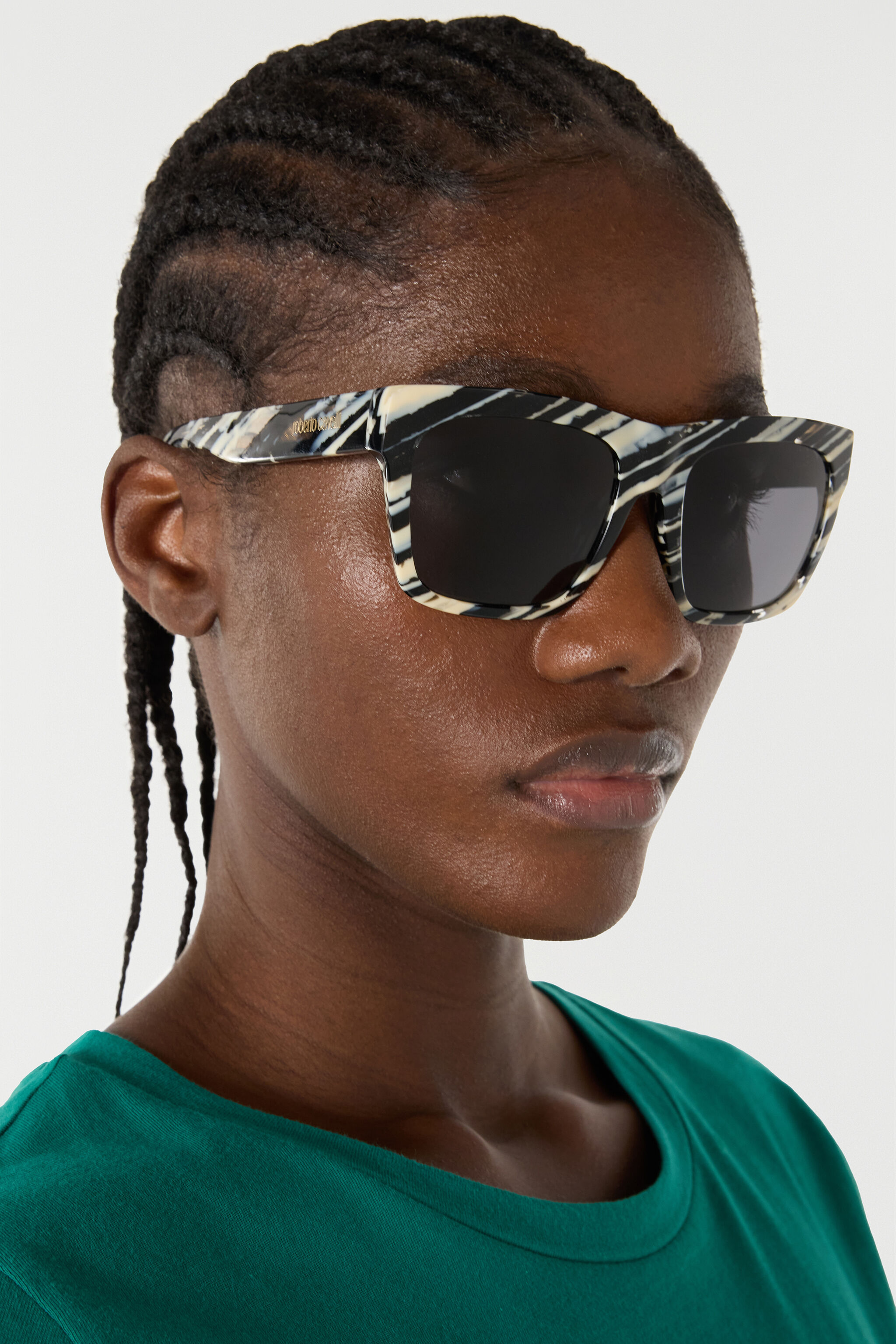 RC Lunettes de soleil de forme carrée SHINY HAVANA ZEBRA UALD10-ID205