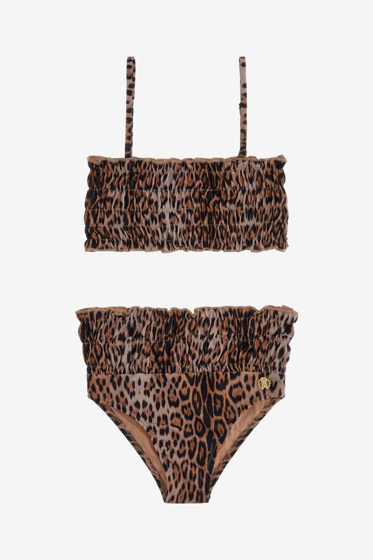 JU Leopard Print Kids Bikini Set JU Leopard Print Kids Bikini Set Light brown SJW001-HVF65
