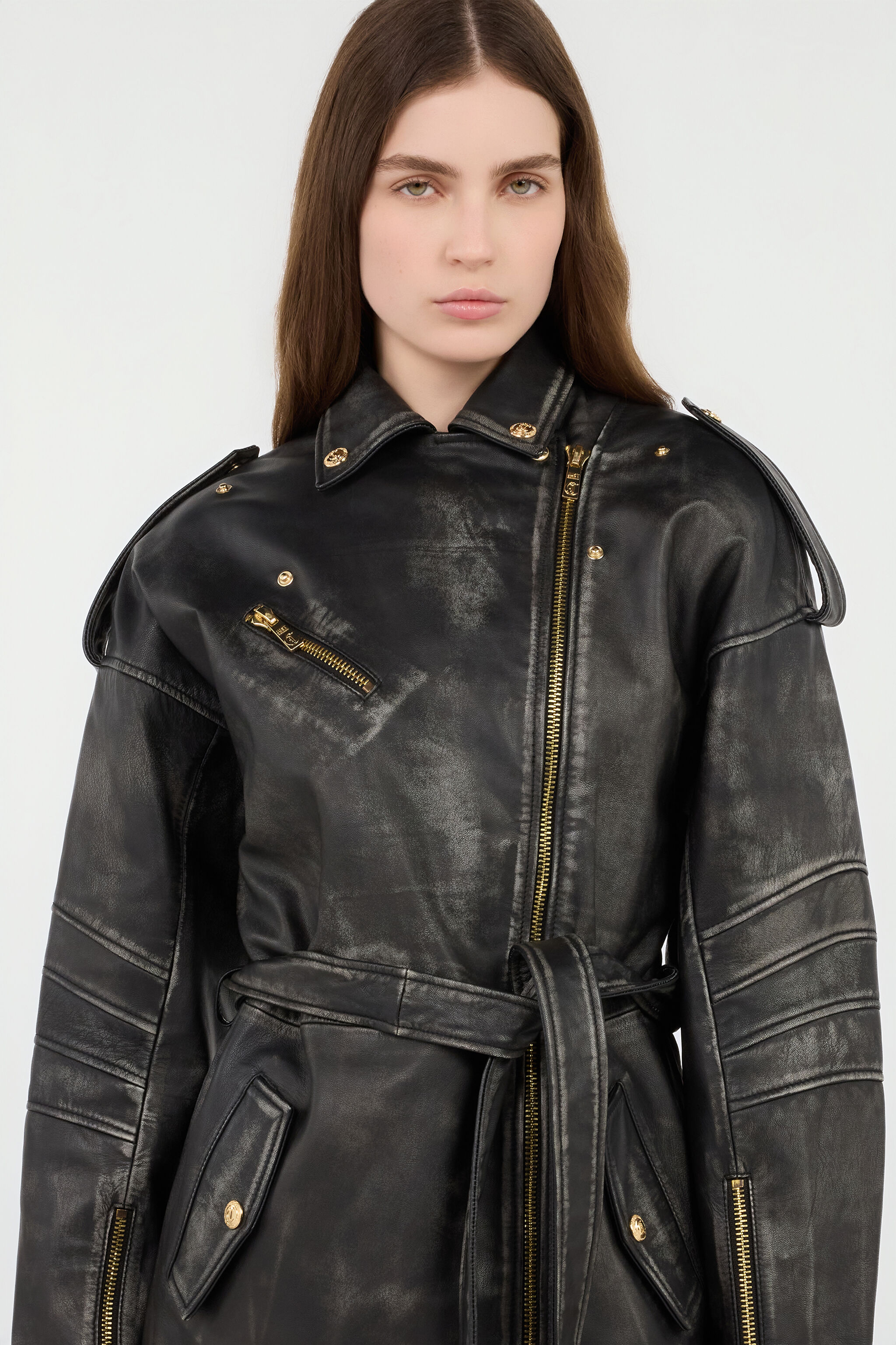 Black Leather Jacket in BLACK for Women | Roberto Cavalli®