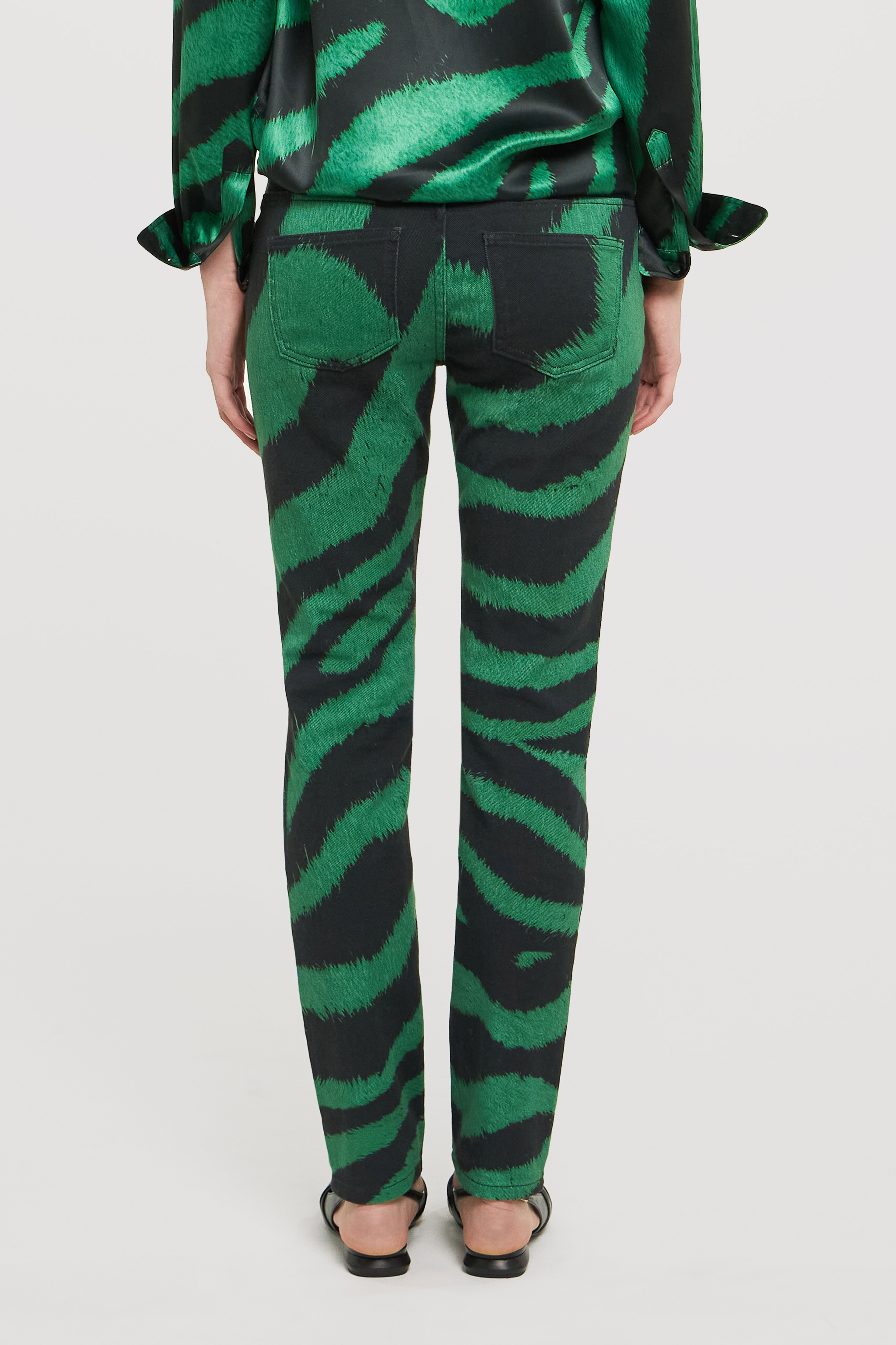 RC Skinny fit jeans with Zebra Tribute print Green UWJ232-DAP26