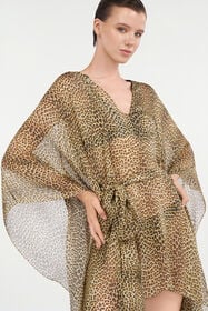 RC Baby Jaguar Print Silk Kaftan BROWN WQW028-HNR31