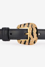 RC Solid-Color Slim Belt With Bejeweled Buckle RC Solid-Color Slim Belt With Bejeweled Buckle Black VKC006-PZ796