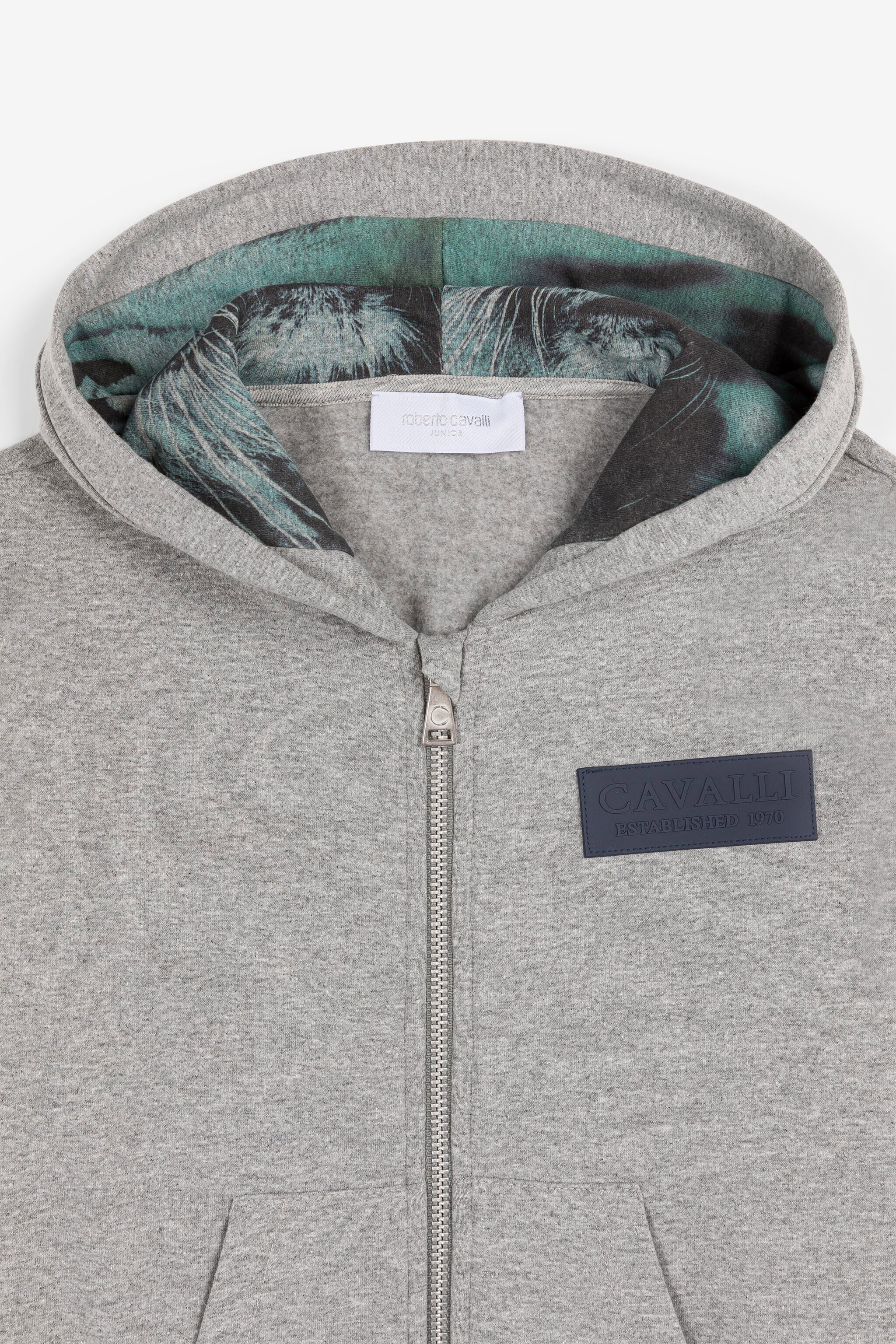 JU Hoodie mit Logo-Applikation und Reißverschluss JU Hoodie mit Logo-Applikation und Reißverschluss Grau PJT648-CF050