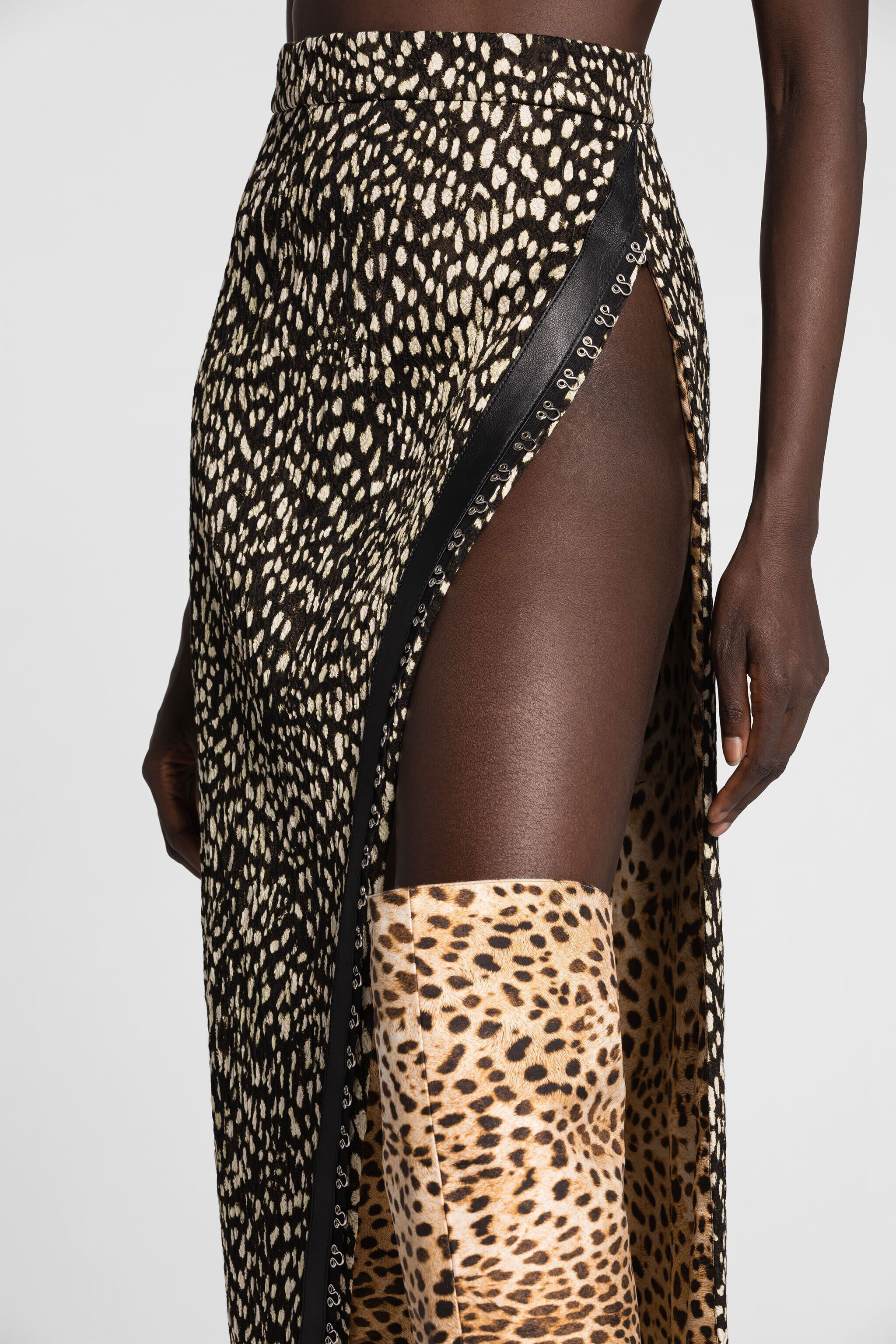 RC Cheetah-Print Skirt Black PWT305-2RF34