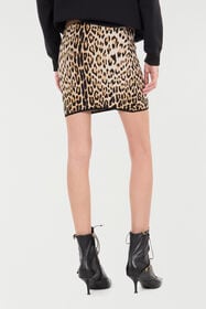 RC Miniskirt With Jaguar Skin Print Brown VKM308-MI009