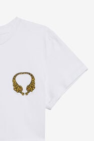 RC Cotton Crop Top with Tigers WHITE WQT63B-JD028