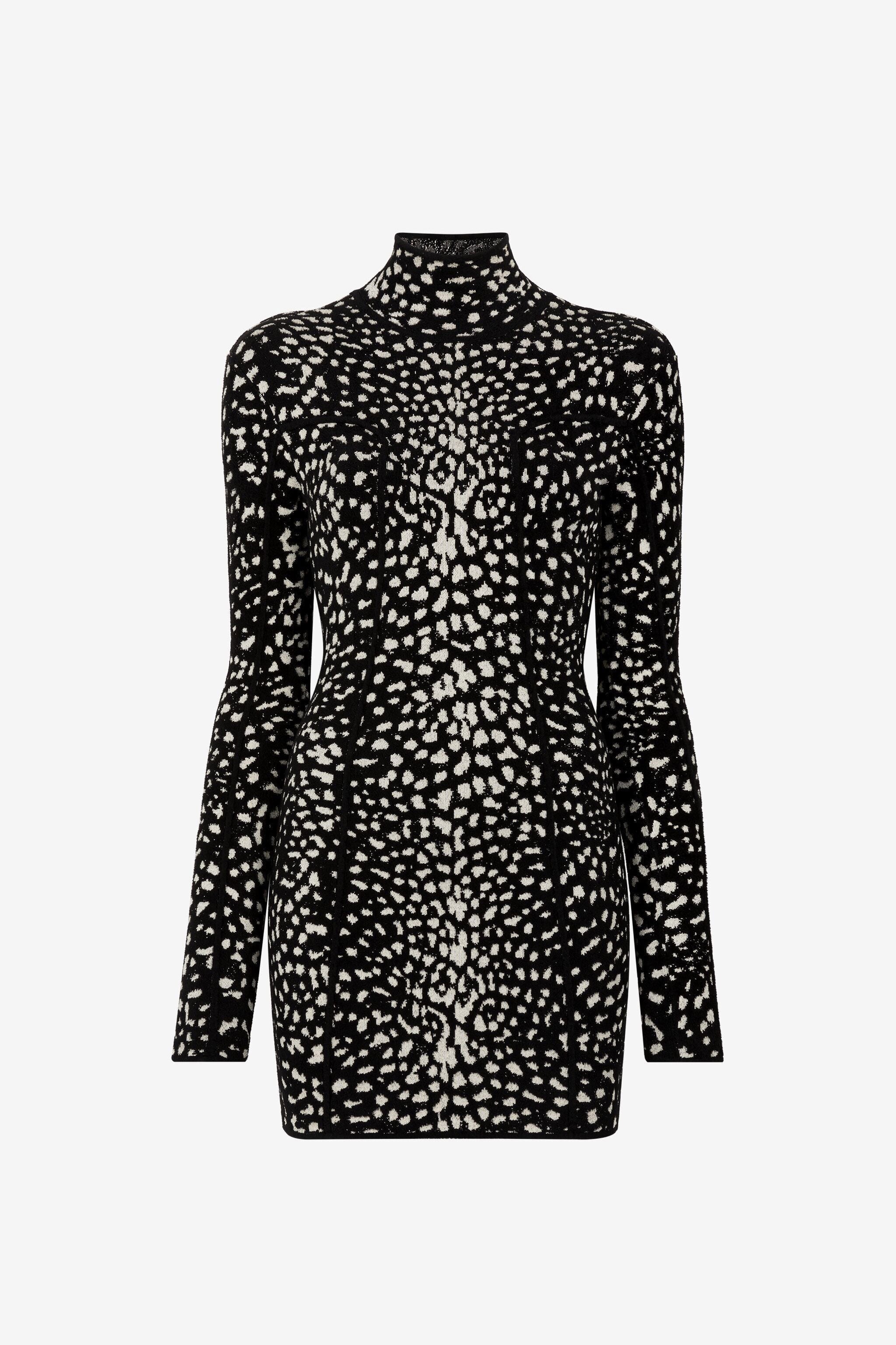 RC Cheetah-Jacquard Mini Dress RC Cheetah-Jacquard Mini Dress Black/White PWM108-MI150