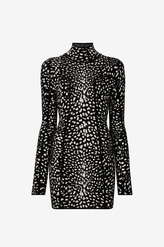 RC Cheetah-Jacquard Mini Dress RC Cheetah-Jacquard Mini Dress Black/White PWM108-MI150