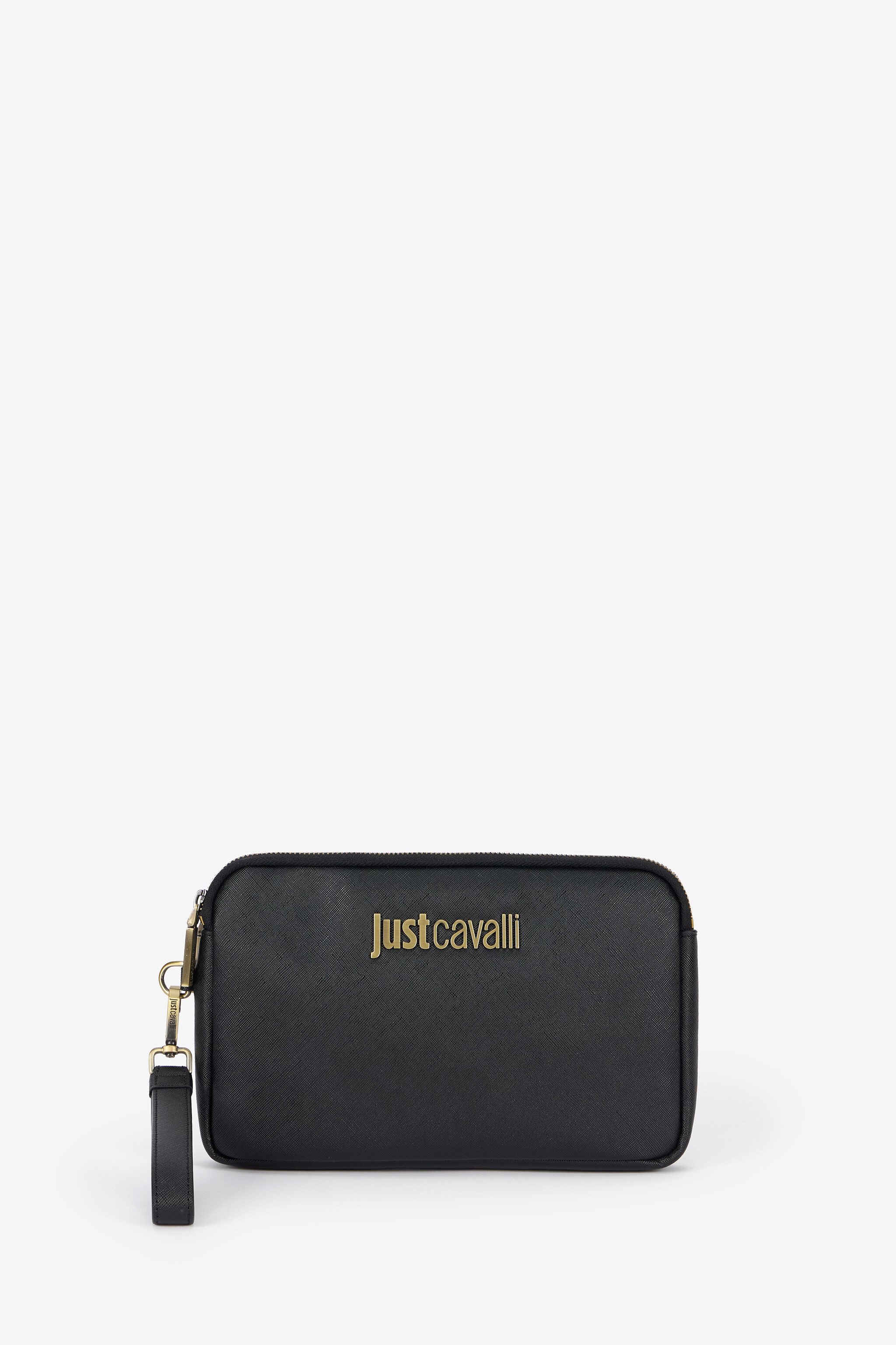 Just Cavalli Black Shoulder Bag With Logo in BLACK for Men