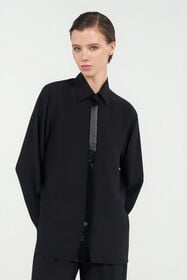 RC Camicia in Seta con Dettaglio Luccicante BLACK WKR706-SY001