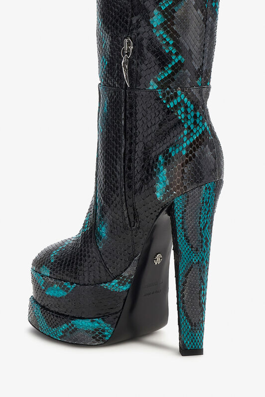 RC Embossed python knee-high boots RC Embossed python knee-high boots Black RKS011-UC105
